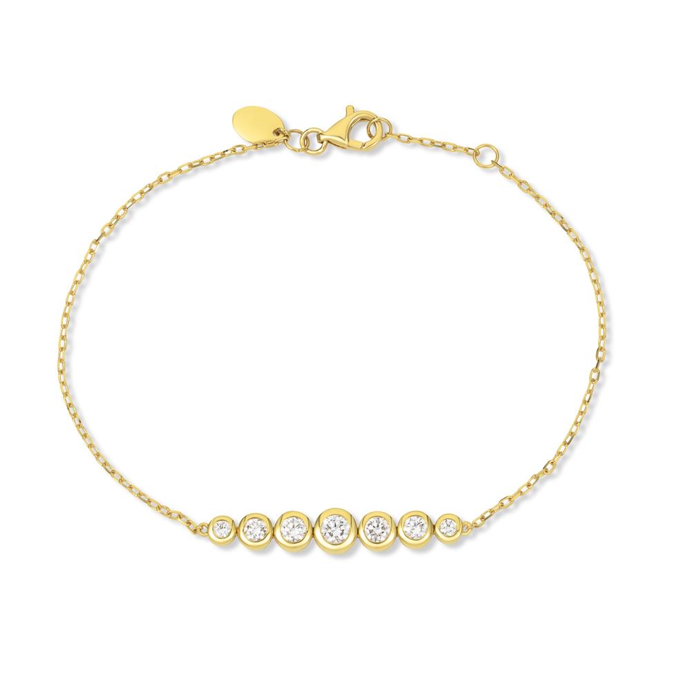 Alchemy 18ct Yellow Gold Graduated Bezel Set Diamond Bracelet Thumbnail Image 0