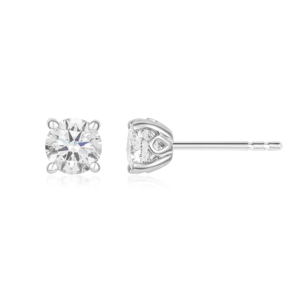 18ct White Gold Lab Grown Round Diamond Earrings 1.40ct Thumbnail Image 0