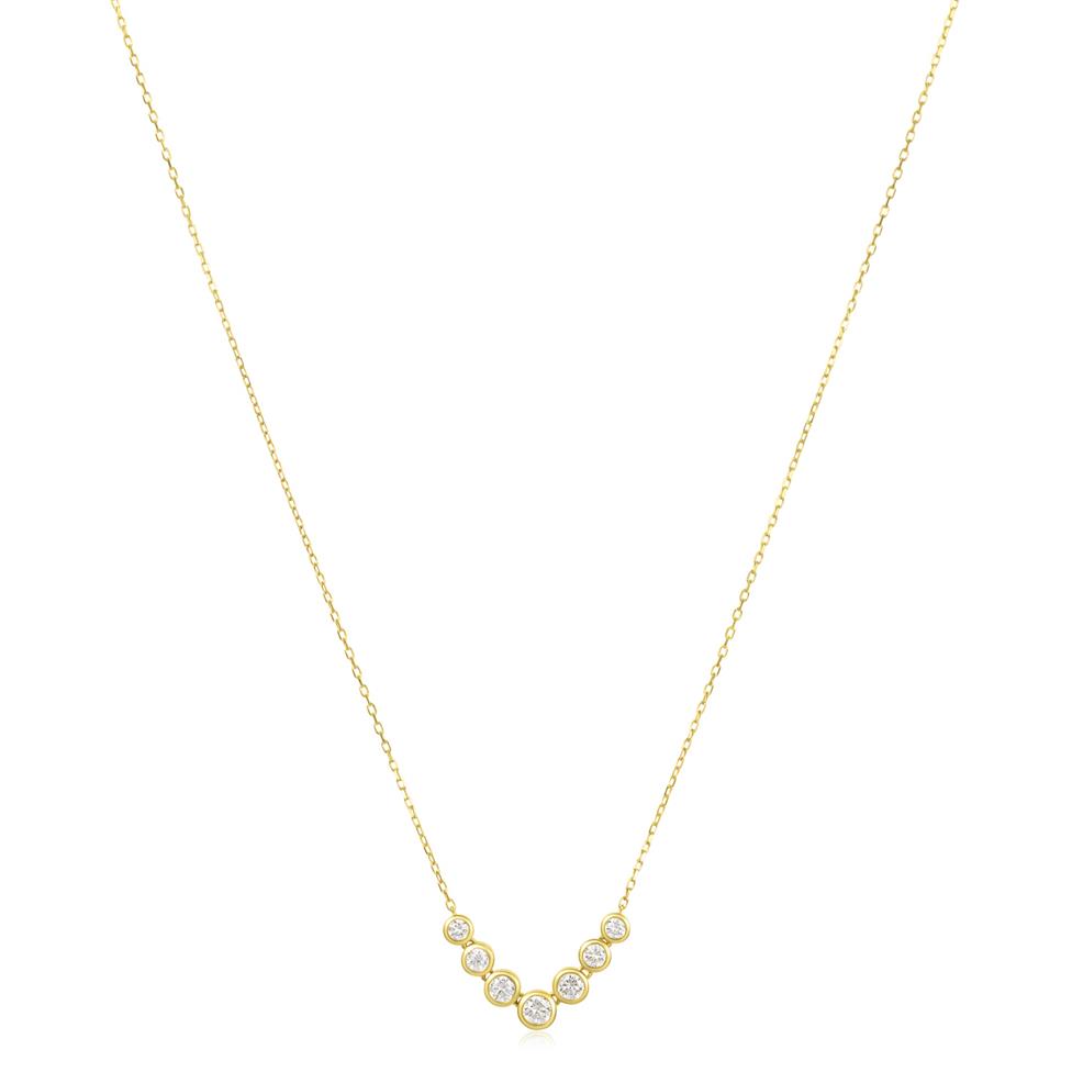 Alchemy 18ct Yellow Gold Graduated Bezel Set Diamond Necklace Thumbnail Image 2