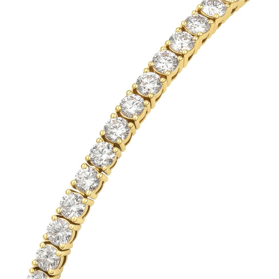 18ct Yellow Gold Lab Grown Diamond Tennis Bracelet 7.67ct Thumbnail Image 1