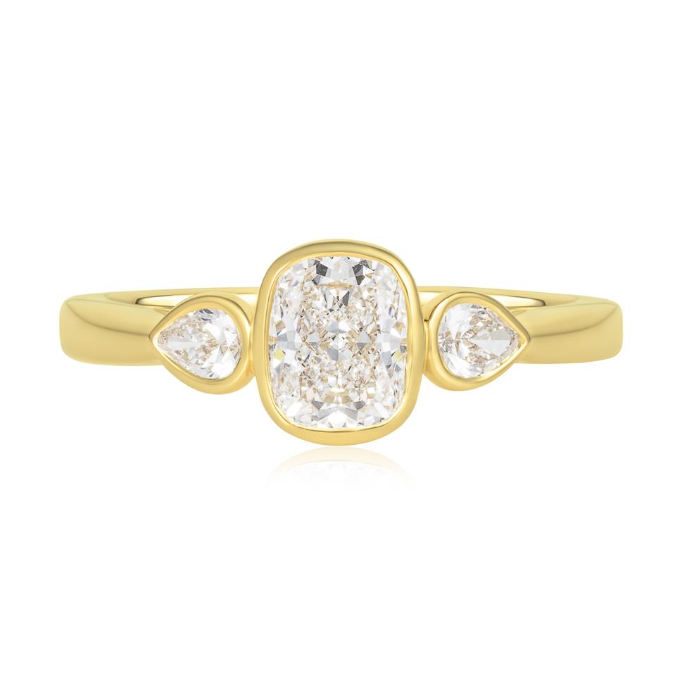 18ct Yellow Gold Three Stone Diamond Engagement Ring 0.85ct Thumbnail Image 1