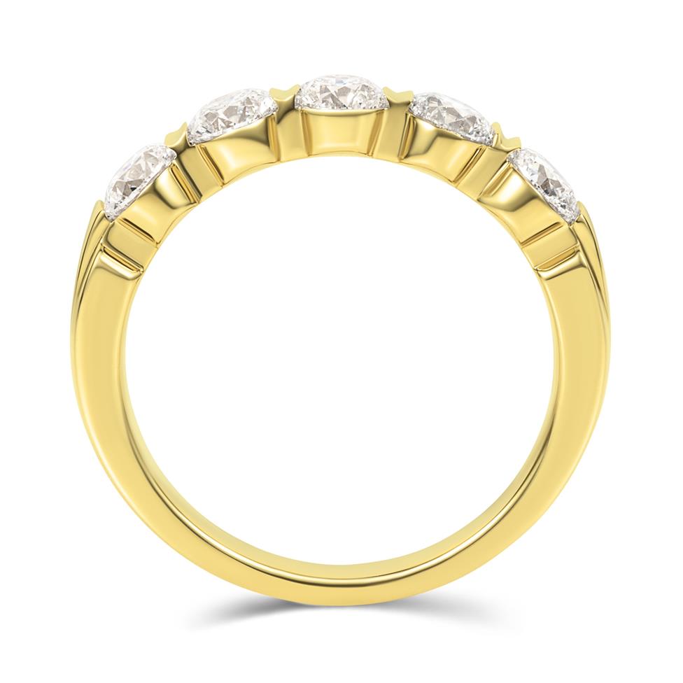 18ct Yellow Gold Modern Bar Set Diamond Eternity Ring 1.00ct Thumbnail Image 3