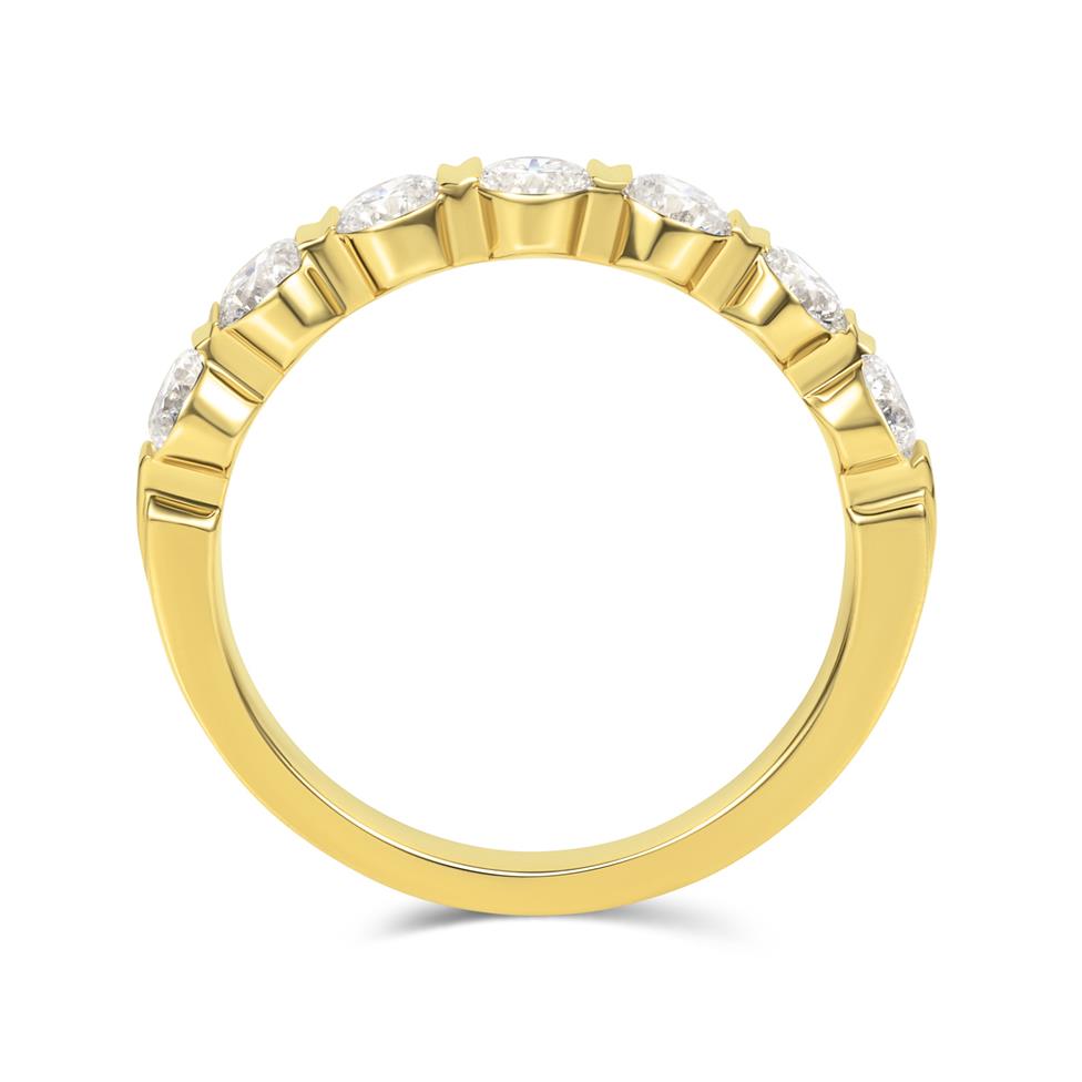 18ct Yellow Gold Modern Bar Set Diamond Eternity Ring 1.00ct Thumbnail Image 3