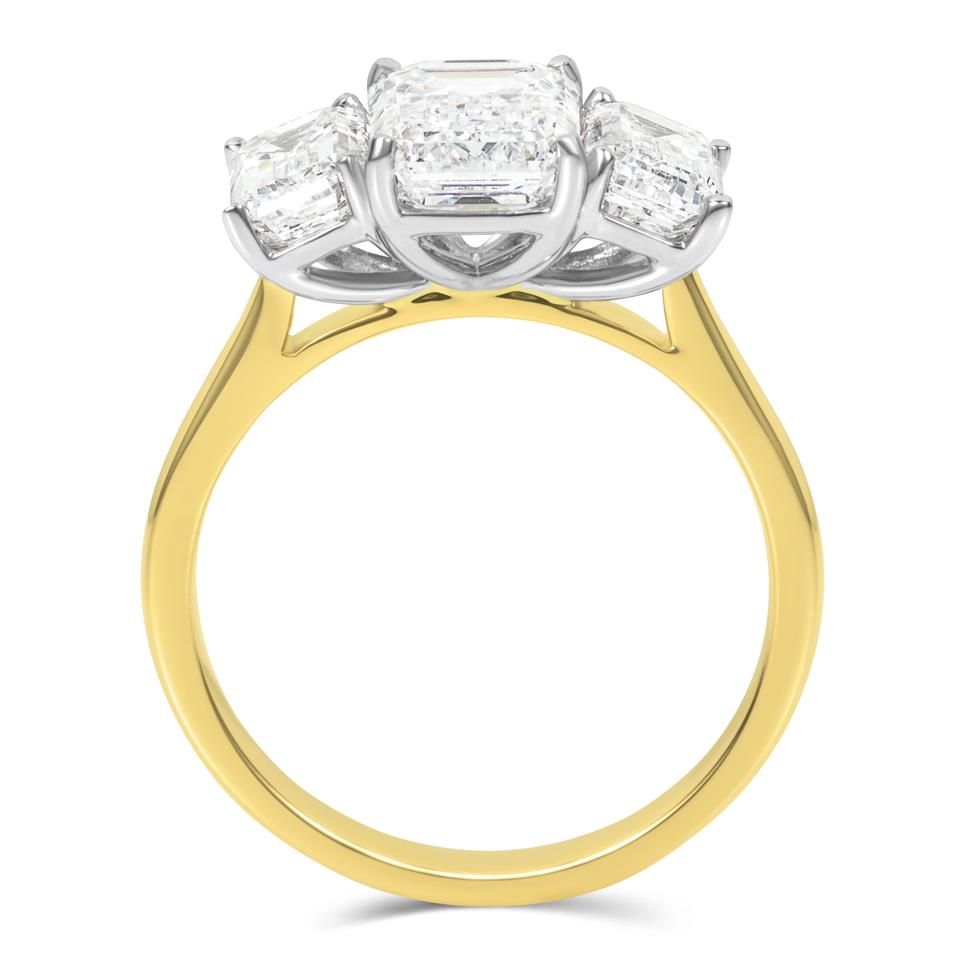 18ct Yellow Gold Lab Grown Emerald Cut Diamond Engagement Ring 3.50ct Thumbnail Image 2