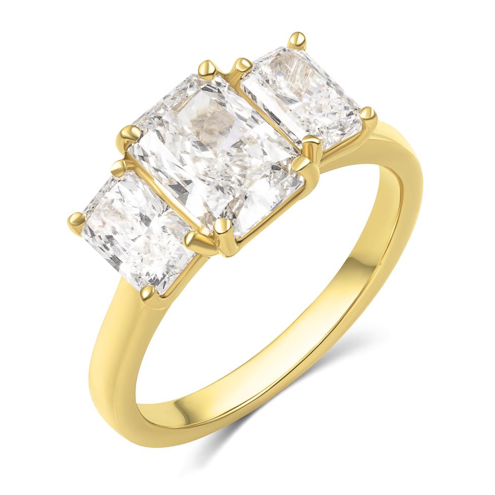 18ct Yellow Gold Lab Grown Radiant Diamond Engagement Ring 2.70ct Thumbnail Image 0