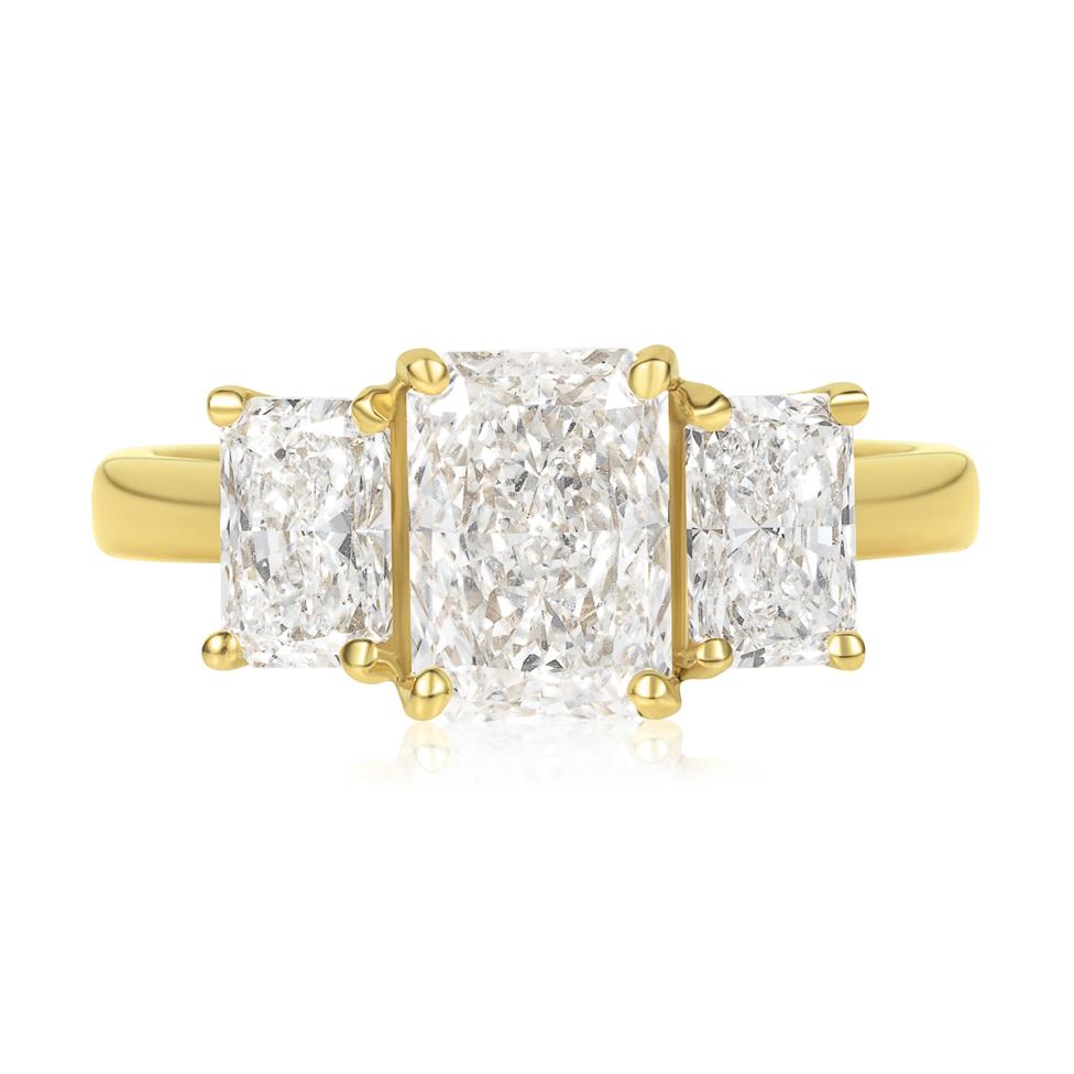 18ct Yellow Gold Lab Grown Radiant Diamond Engagement Ring 2.70ct Thumbnail Image 1