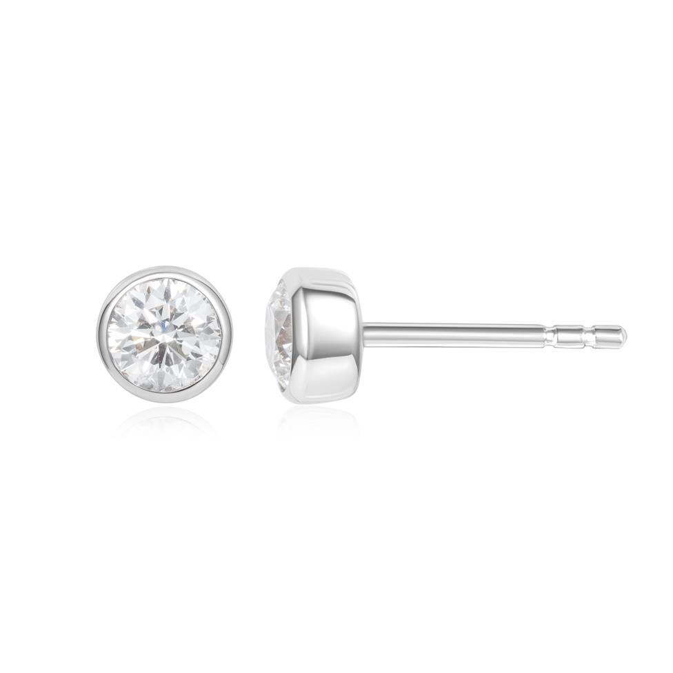 18ct White Gold Round Diamond Solitaire Earrings 0.80ct Thumbnail Image 0