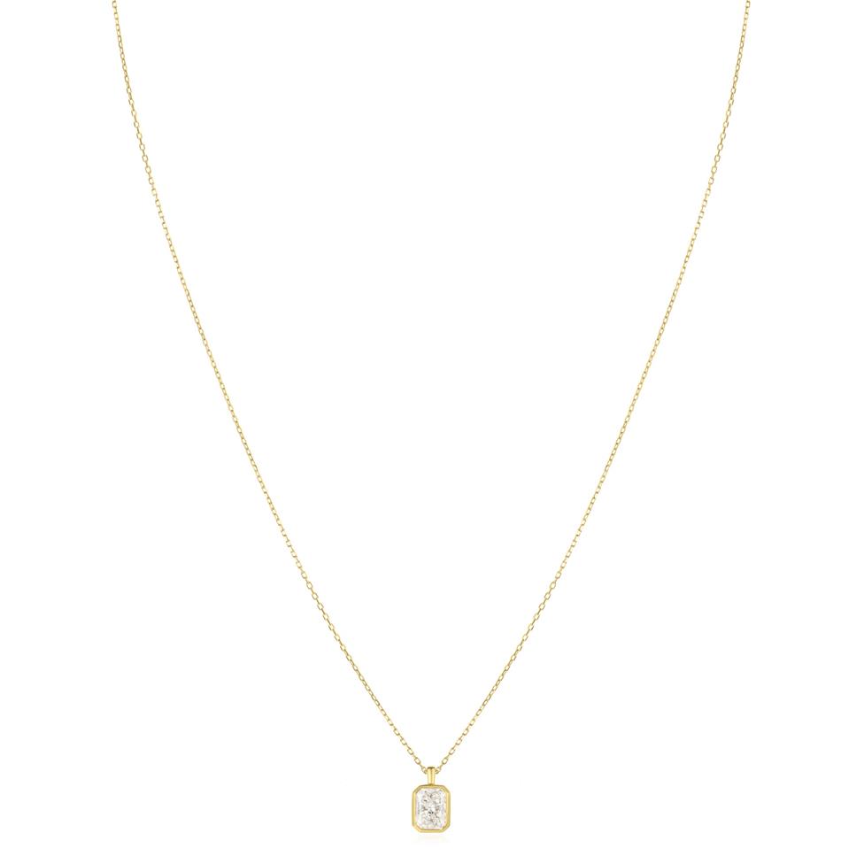 18ct Yellow Gold Radiant Diamond Solitaire Necklace 0.70ct Thumbnail Image 2