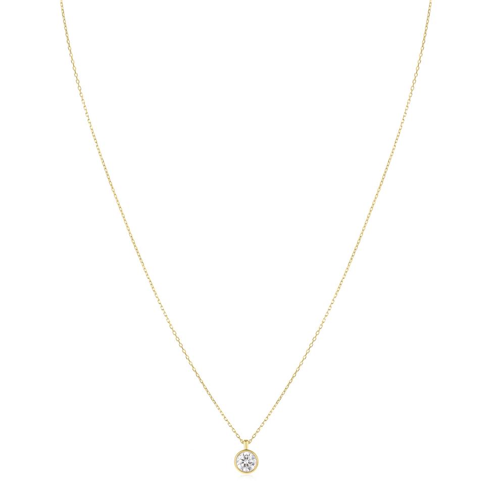 18ct Yellow Gold Round Diamond Solitaire Necklace 0.70ct Thumbnail Image 2