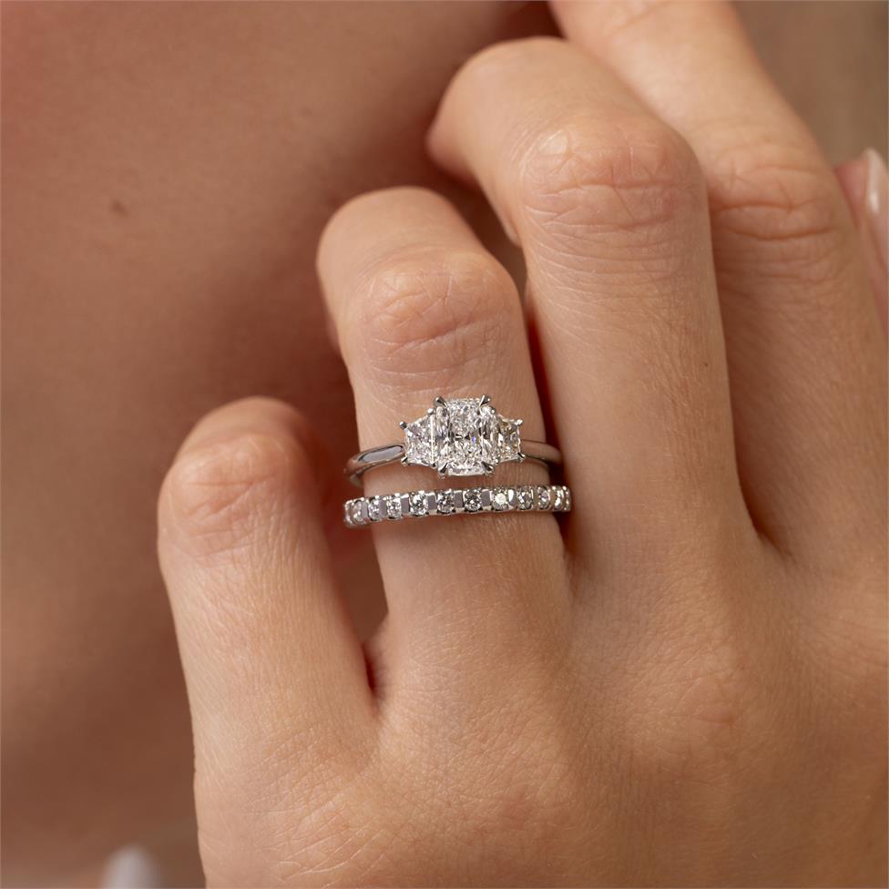 Platinum Classic Bar Set Diamond Eternity Ring 0.32ct Thumbnail Image 1
