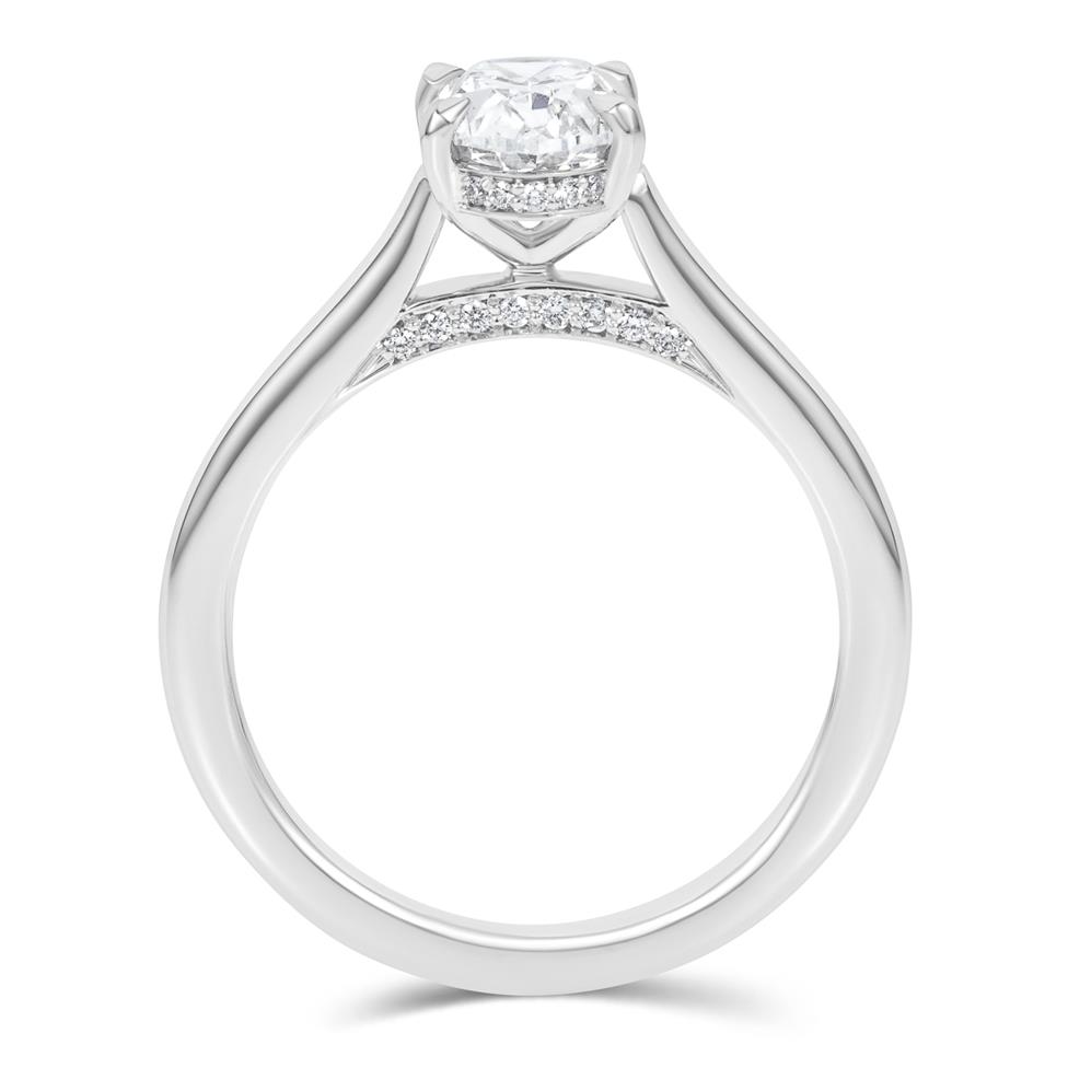 Platinum Oval Diamond Solitaire Engagement Ring 1.20ct Thumbnail Image 2