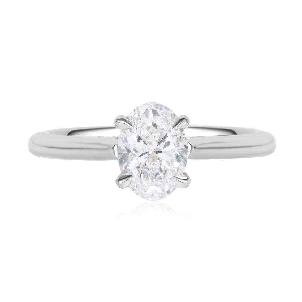 Platinum Oval Diamond Solitaire Engagement Ring 1.20ct Thumbnail Image 1