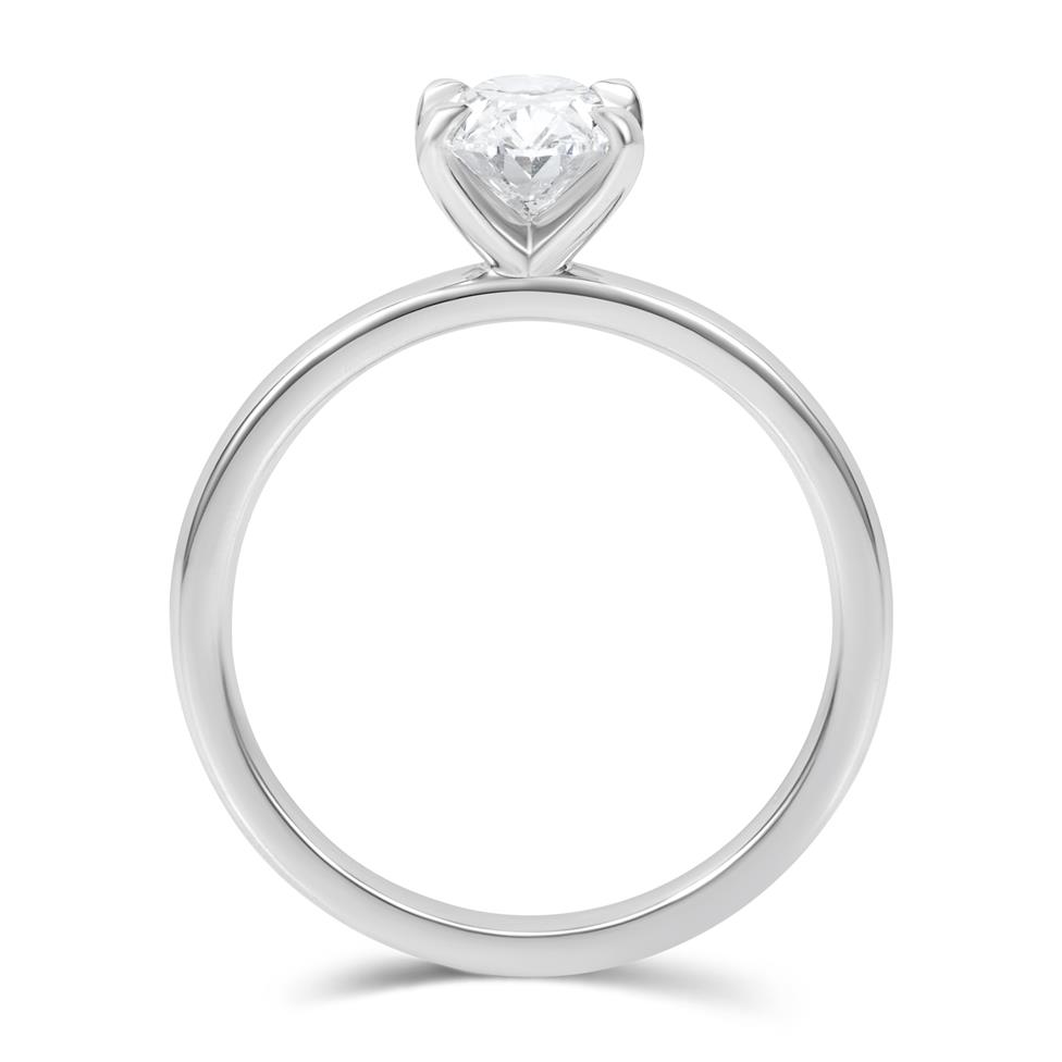 Platinum Oval Diamond Engagement Ring 1.20ct Thumbnail Image 3