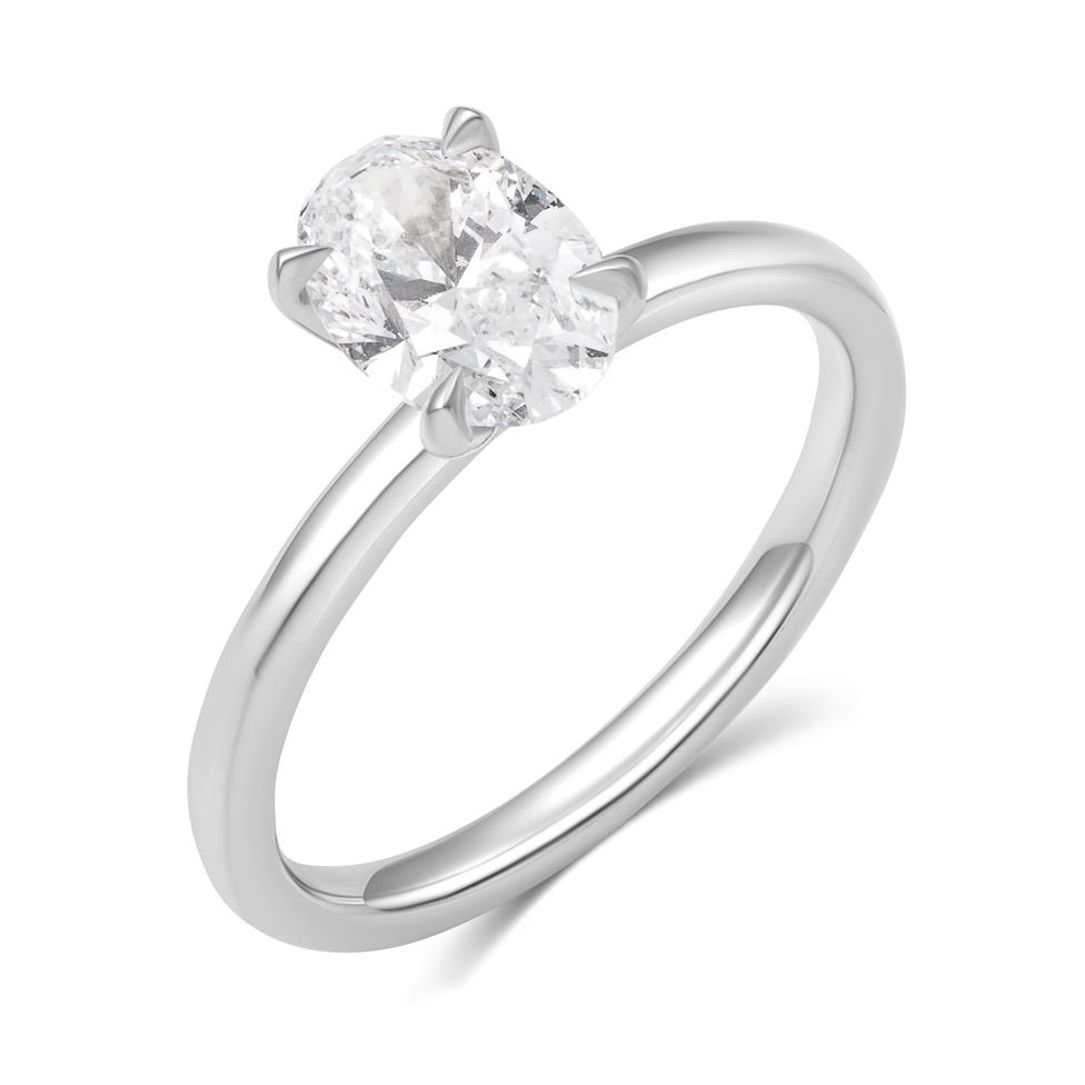 Platinum Oval Diamond Engagement Ring 1.20ct Thumbnail Image 0