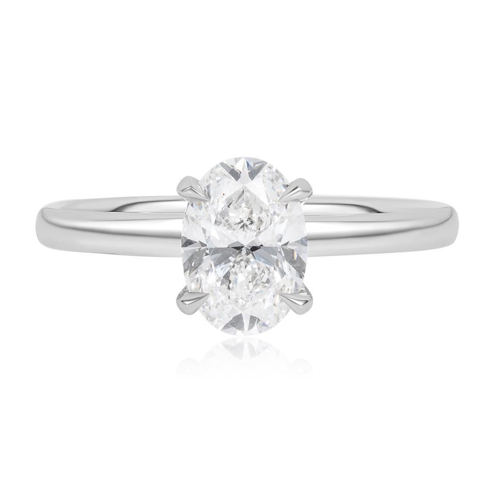 Platinum Oval Diamond Engagement Ring 1.20ct Thumbnail Image 2