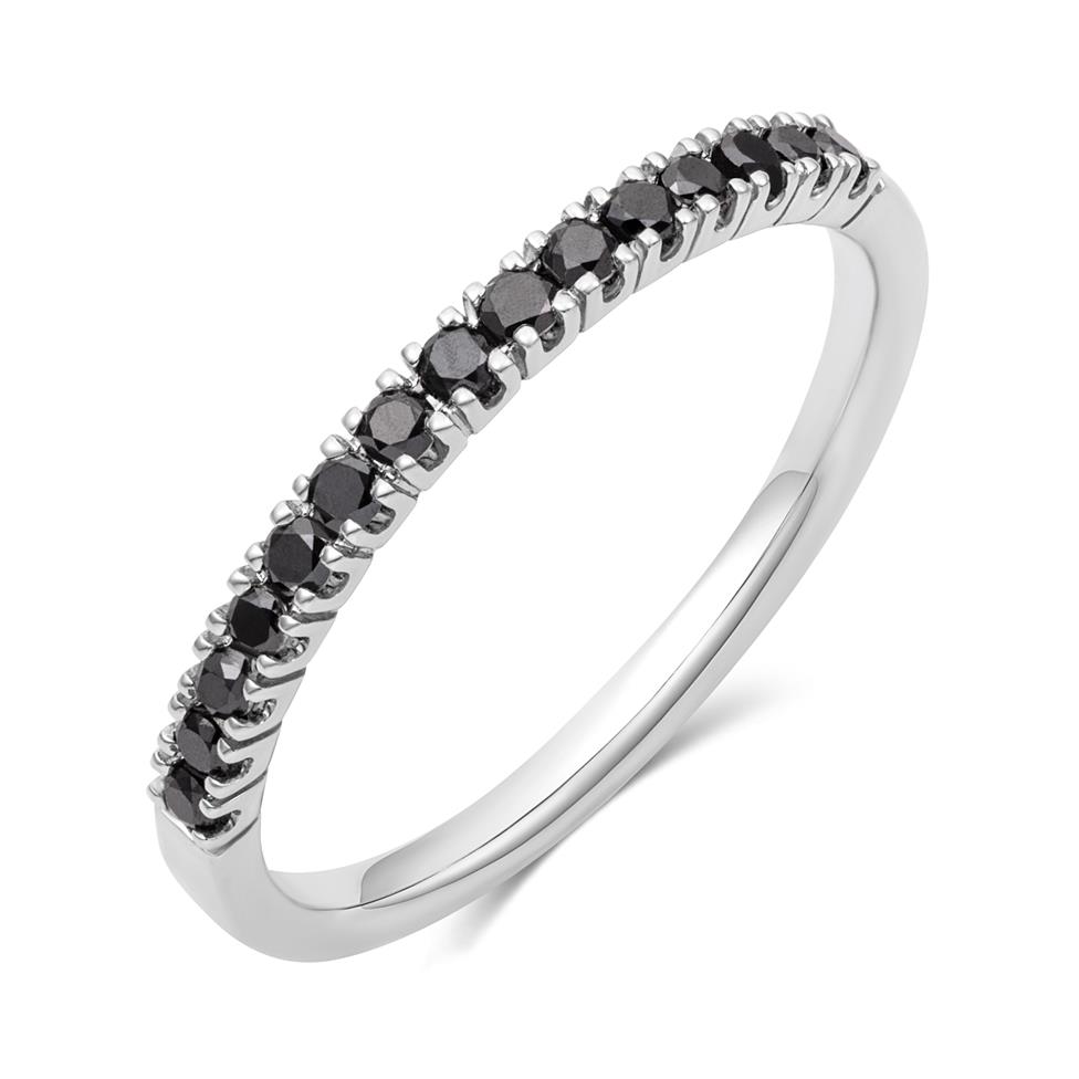Platinum Black Diamond Half Eternity Ring 0.29ct Thumbnail Image 0