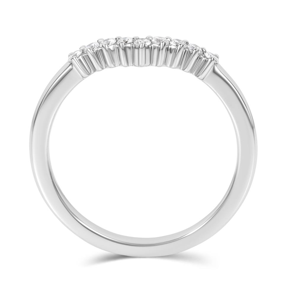 Platinum Wishbone Shaped Diamond Wedding Ring Thumbnail Image 2