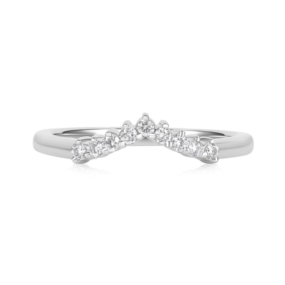 Platinum Wishbone Shaped Diamond Wedding Ring Thumbnail Image 1