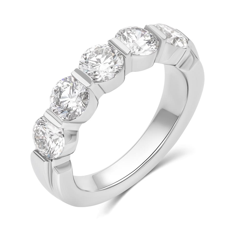Platinum Modern Bar Set Diamond Eternity Ring 2.00ct Thumbnail Image 0