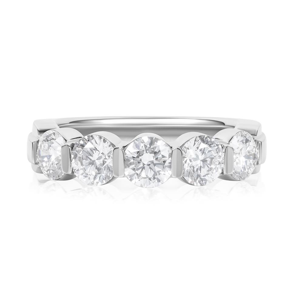 Platinum Modern Bar Set Diamond Eternity Ring 2.00ct Thumbnail Image 1