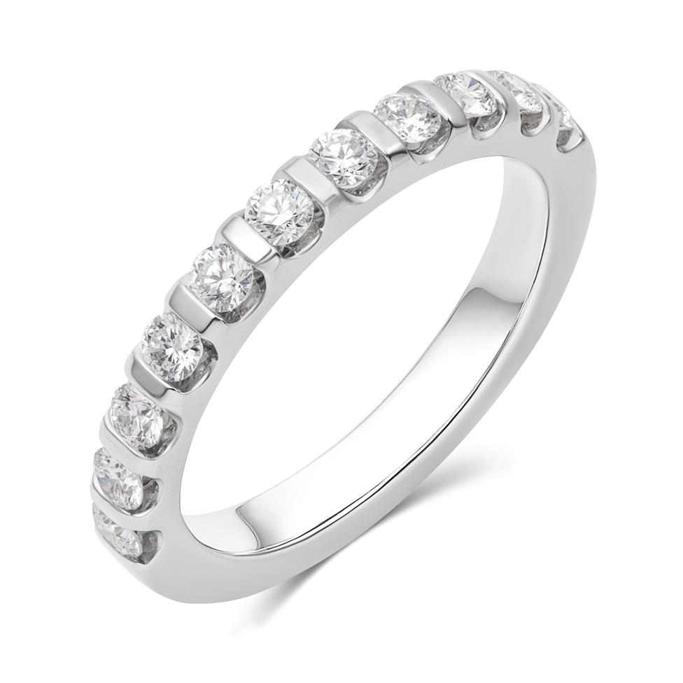 Platinum Classic Bar Set Diamond Eternity Ring 0.50ct Thumbnail Image 0