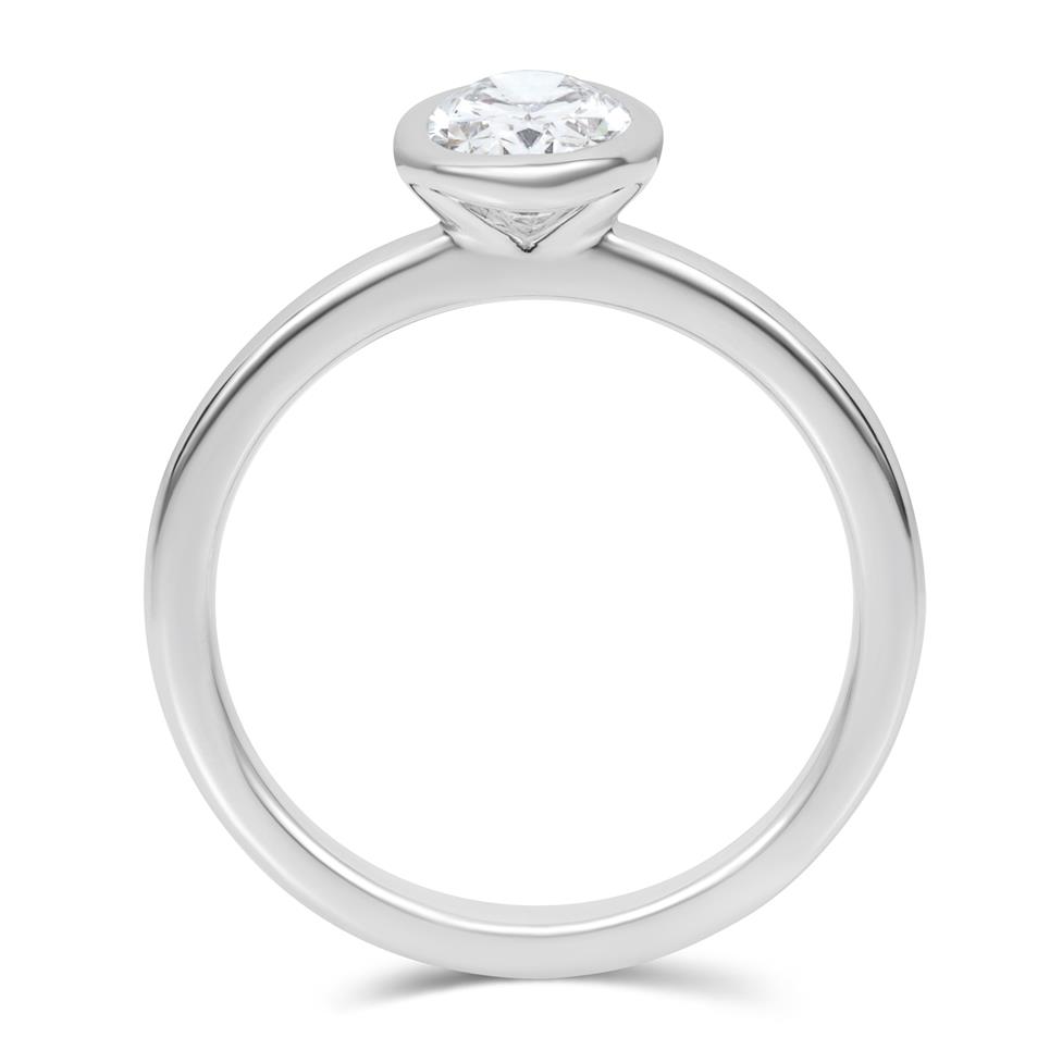 Platinum Lab Grown Oval Diamond Engagement Ring 1.00ct Thumbnail Image 2