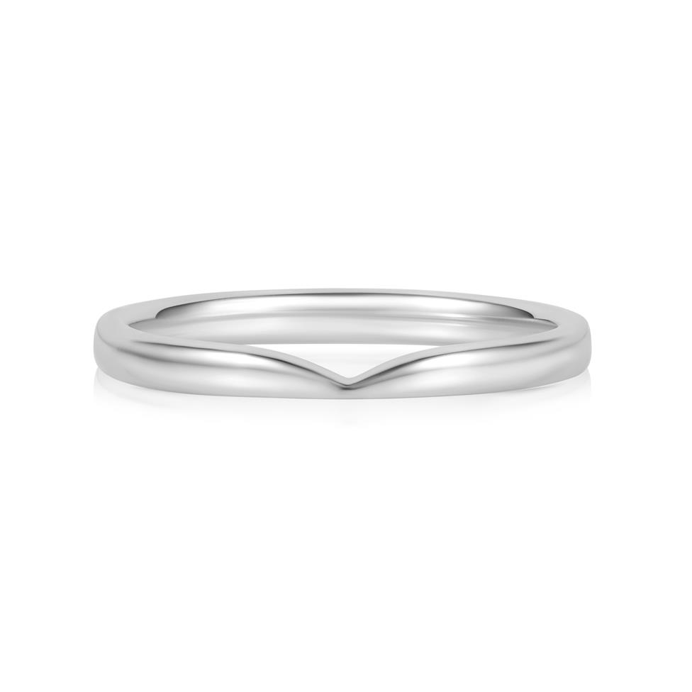 Platinum Shaped Wedding Ring Thumbnail Image 1