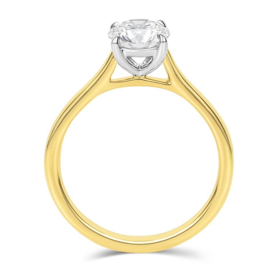 18ct Yellow Gold Lab Grown Round Diamond Engagement Ring 1.00ct Thumbnail Image 2