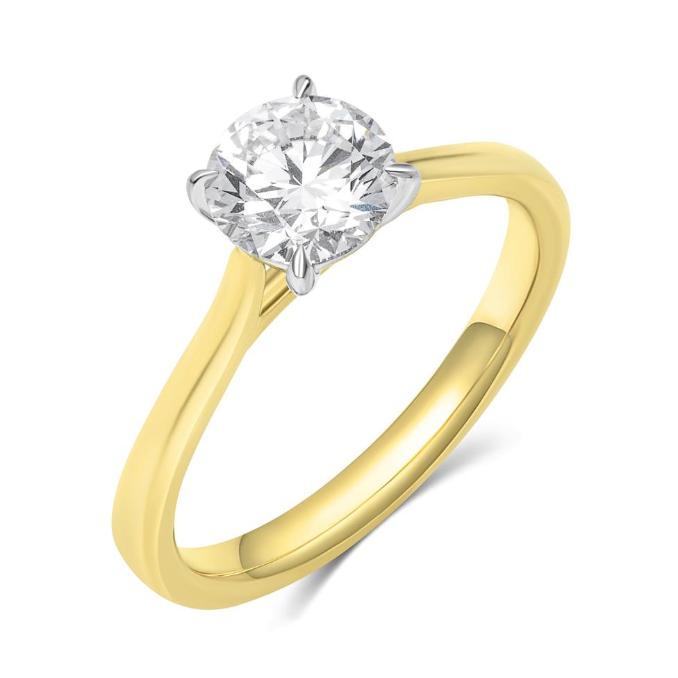 18ct Yellow Gold Lab Grown Round Diamond Engagement Ring 1.00ct Thumbnail Image 0