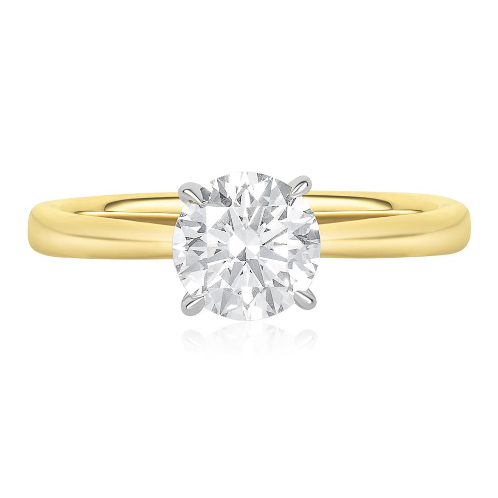 18ct Yellow Gold Lab Grown Round Diamond Engagement Ring 1.00ct Thumbnail Image 1