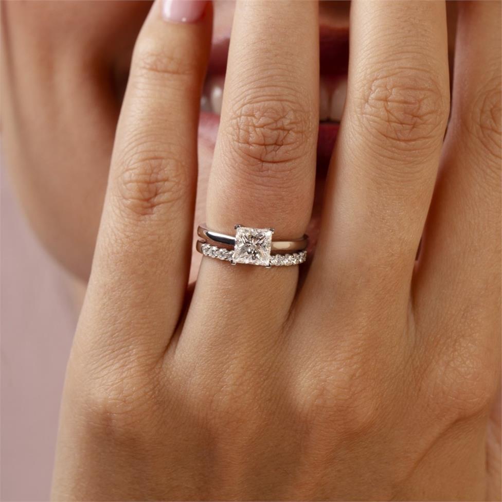 Platinum Princess Cut Diamond Solitaire Engagement Ring 1.50ct Thumbnail Image 4