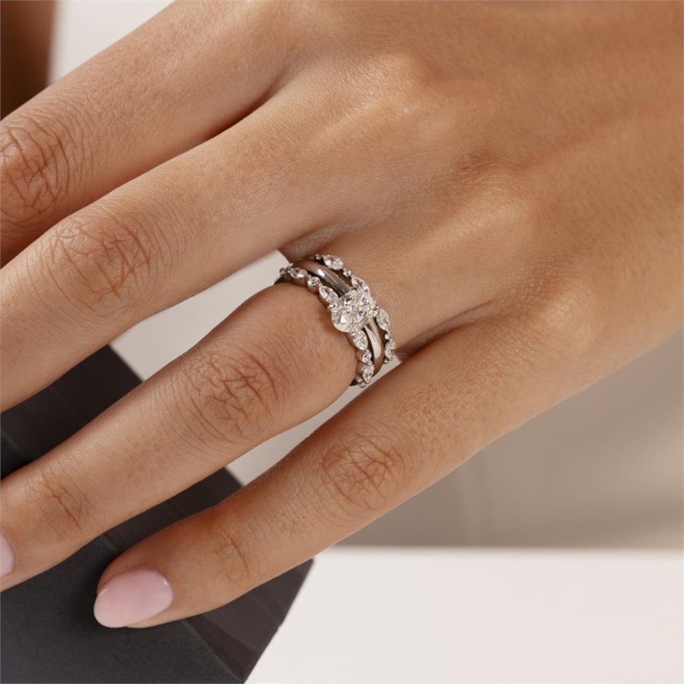 Platinum Oval Diamond Engagement Ring 1.00ct Thumbnail Image 6