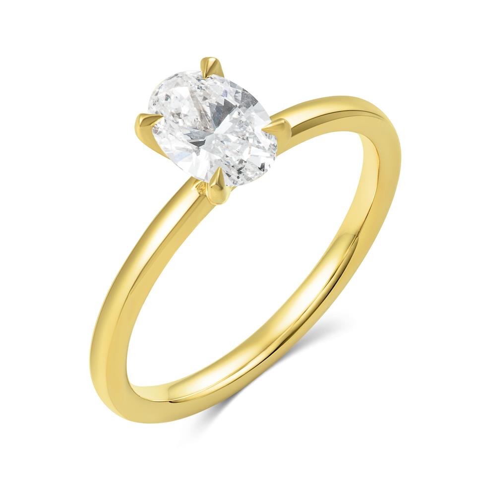 18ct Yellow Gold Oval Diamond Engagement Ring 0.80ct Thumbnail Image 0