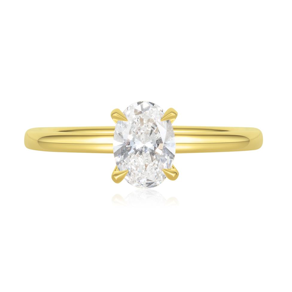 18ct Yellow Gold Oval Diamond Engagement Ring 0.80ct Thumbnail Image 1