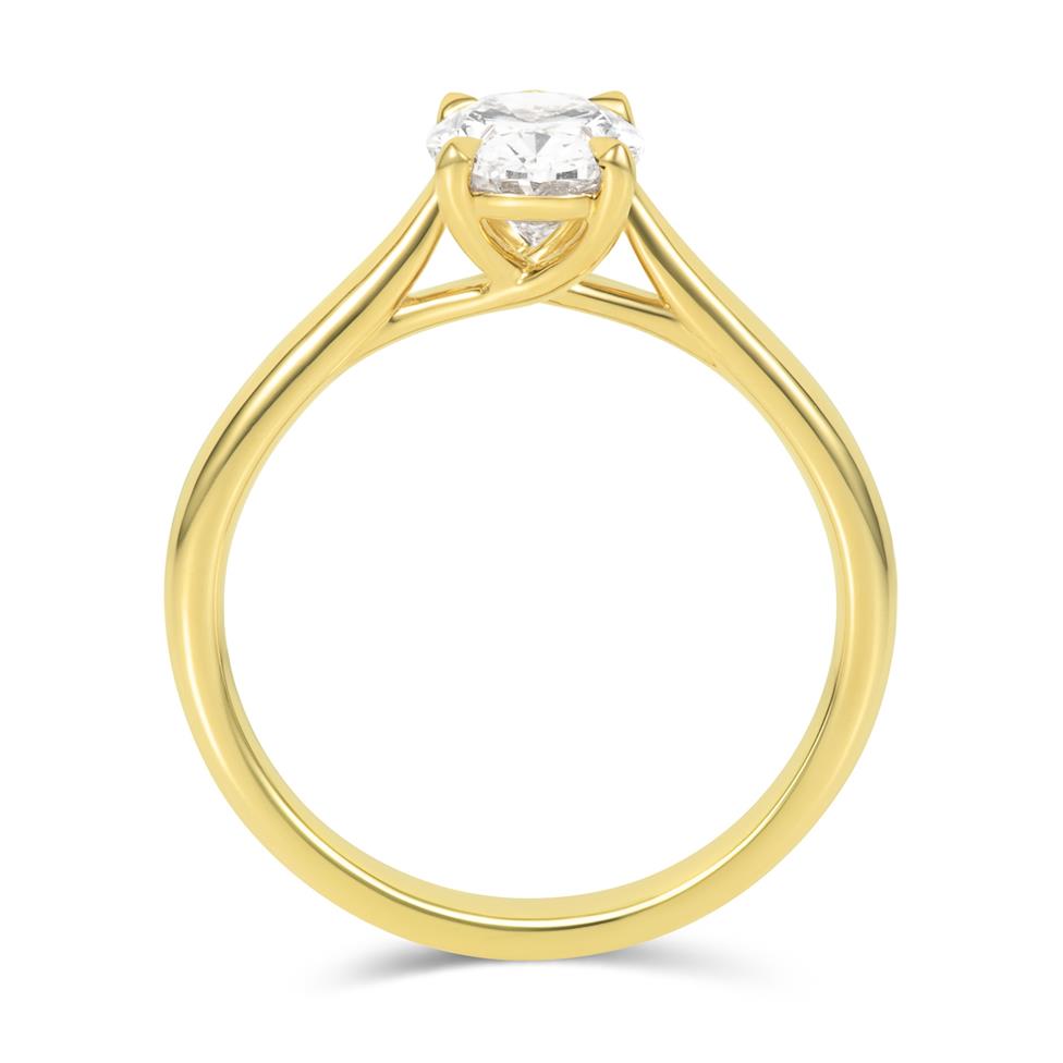 18ct Yellow Gold Oval Cut Diamond Solitaire Engagement Ring 1.20ct Thumbnail Image 2