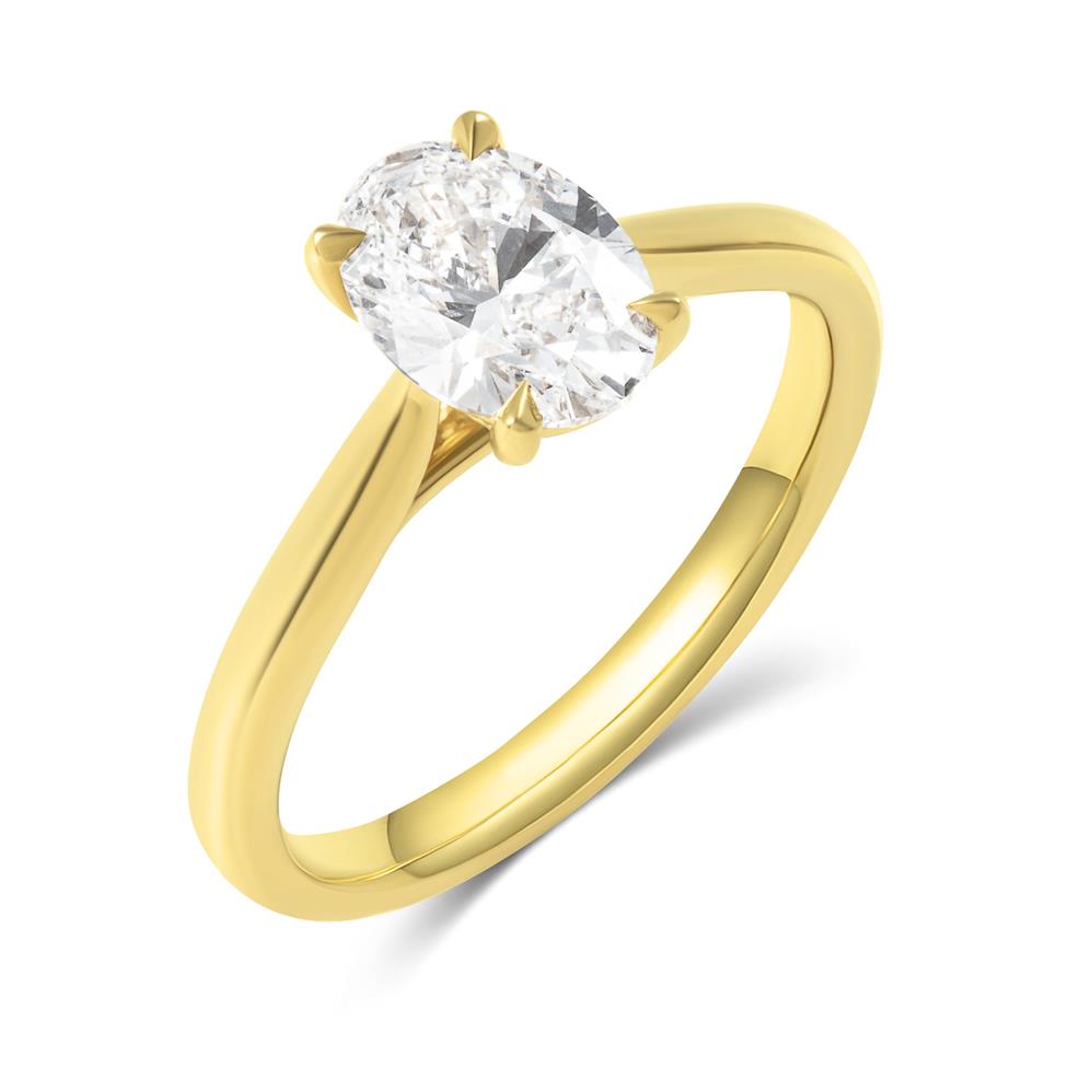 18ct Yellow Gold Oval Cut Diamond Solitaire Engagement Ring 1.20ct Thumbnail Image 0