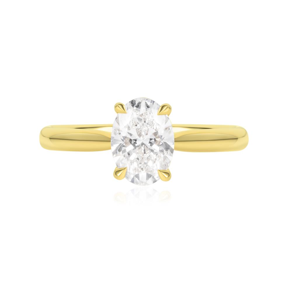 18ct Yellow Gold Oval Cut Diamond Solitaire Engagement Ring 1.20ct Thumbnail Image 1