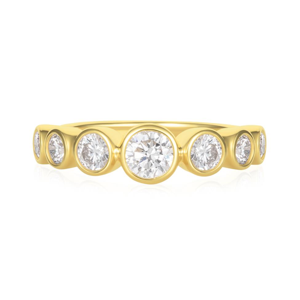 Alchemy 18ct Yellow Gold Graduated Bezel Set Diamond Ring 1.00ct Thumbnail Image 2