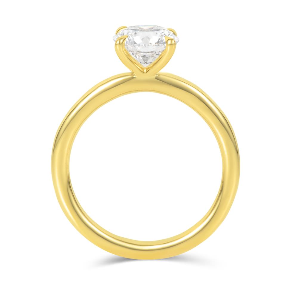 18ct Yellow Gold Lab Grown Round Diamond Engagement Ring 1.00ct Thumbnail Image 2