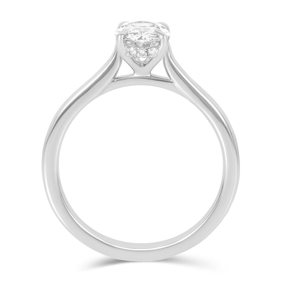 Platinum Lab Grown Oval Diamond Engagement Ring 1.00ct Thumbnail Image 2