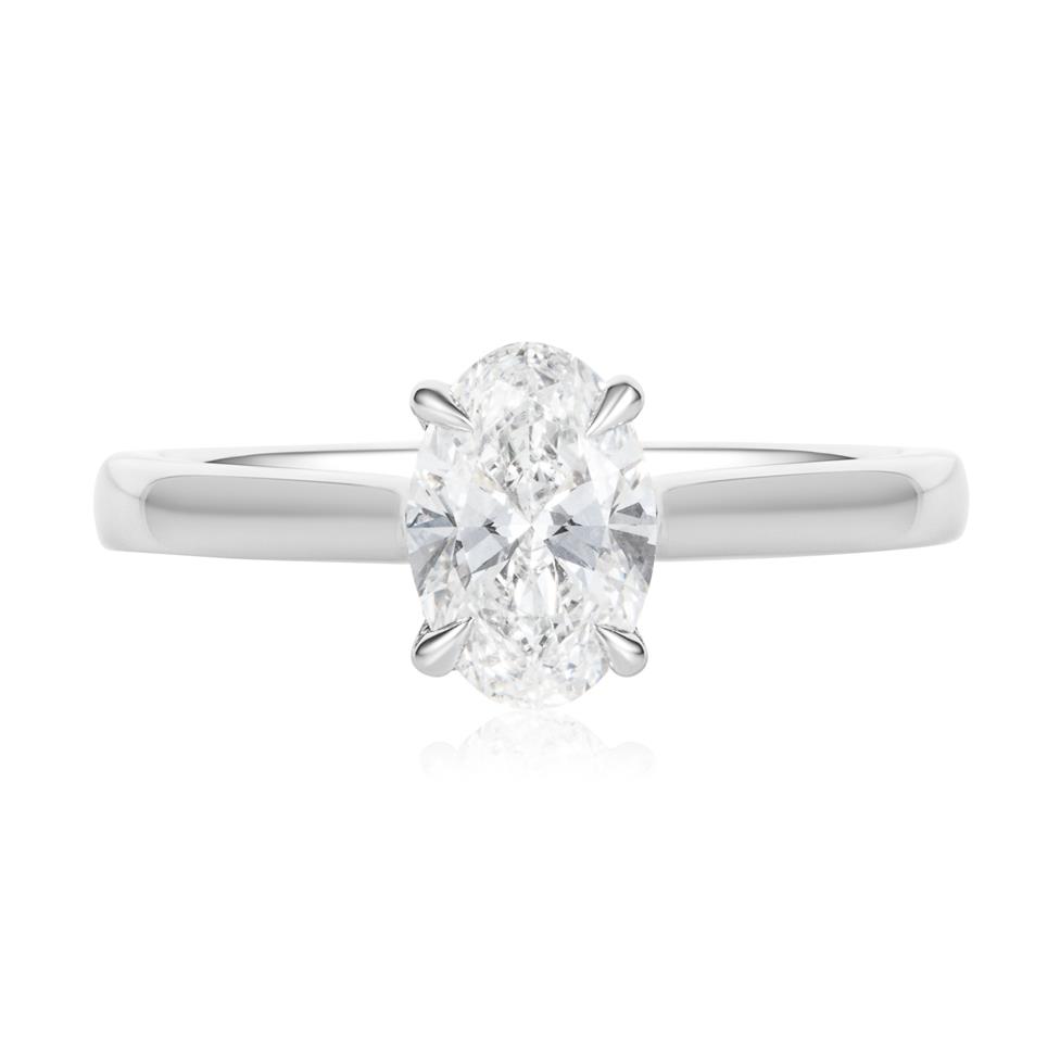 Platinum Lab Grown Oval Diamond Engagement Ring 1.00ct Thumbnail Image 1