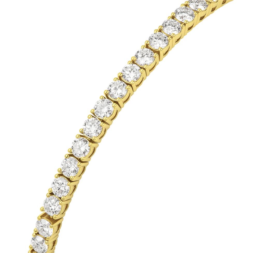 18ct Yellow Gold Lab Grown Diamond Tennis Bracelet 8.00ct Thumbnail Image 1