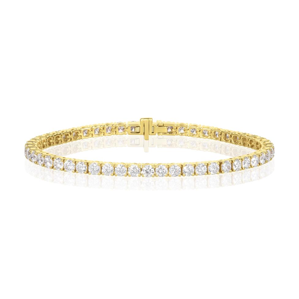 18ct Yellow Gold Lab Grown Diamond Tennis Bracelet 8.00ct Thumbnail Image 0