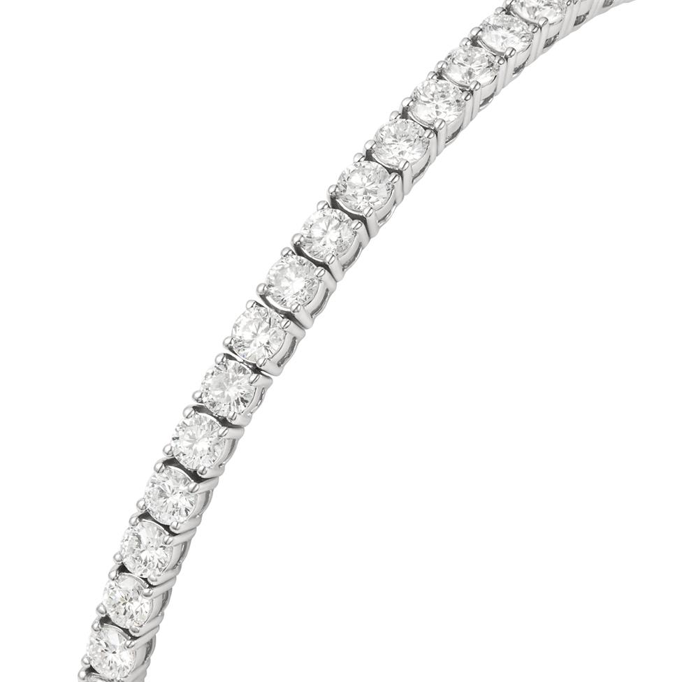 18ct White Gold Lab Grown Diamond Tennis Bracelet 8.00ct Thumbnail Image 2