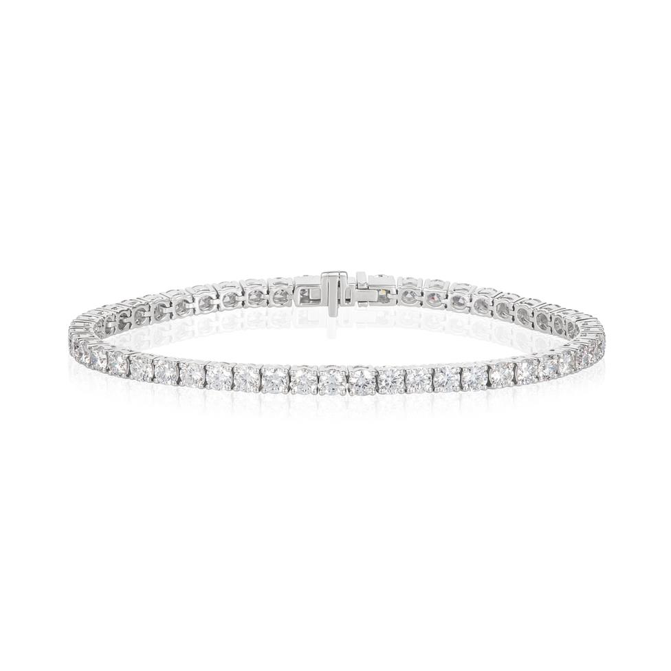 18ct White Gold Lab Grown Diamond Tennis Bracelet 8.00ct Thumbnail Image 0