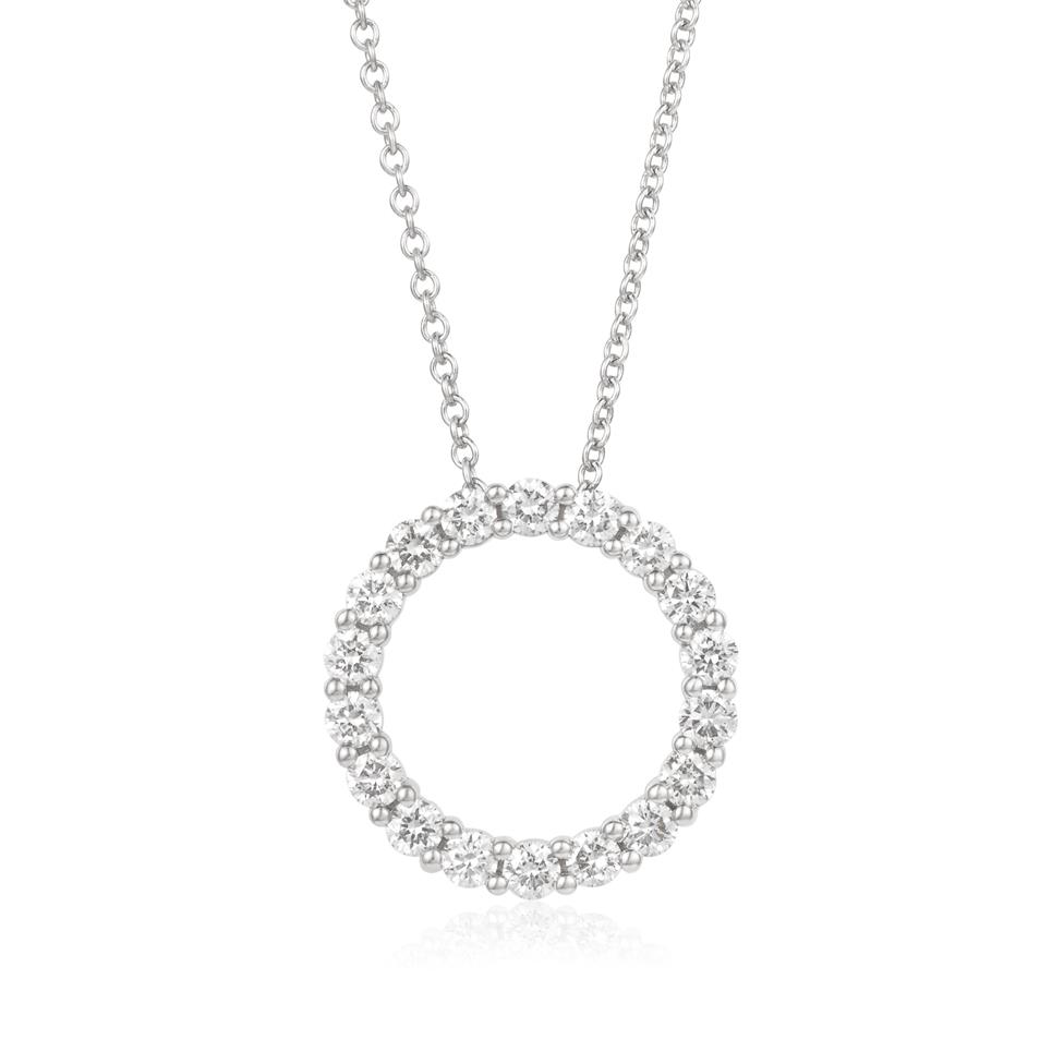 18ct White Gold Diamond Circle Necklace 0.50ct Thumbnail Image 0