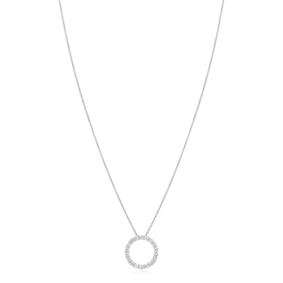 18ct White Gold Diamond Circle Necklace 0.50ct Thumbnail Image 1