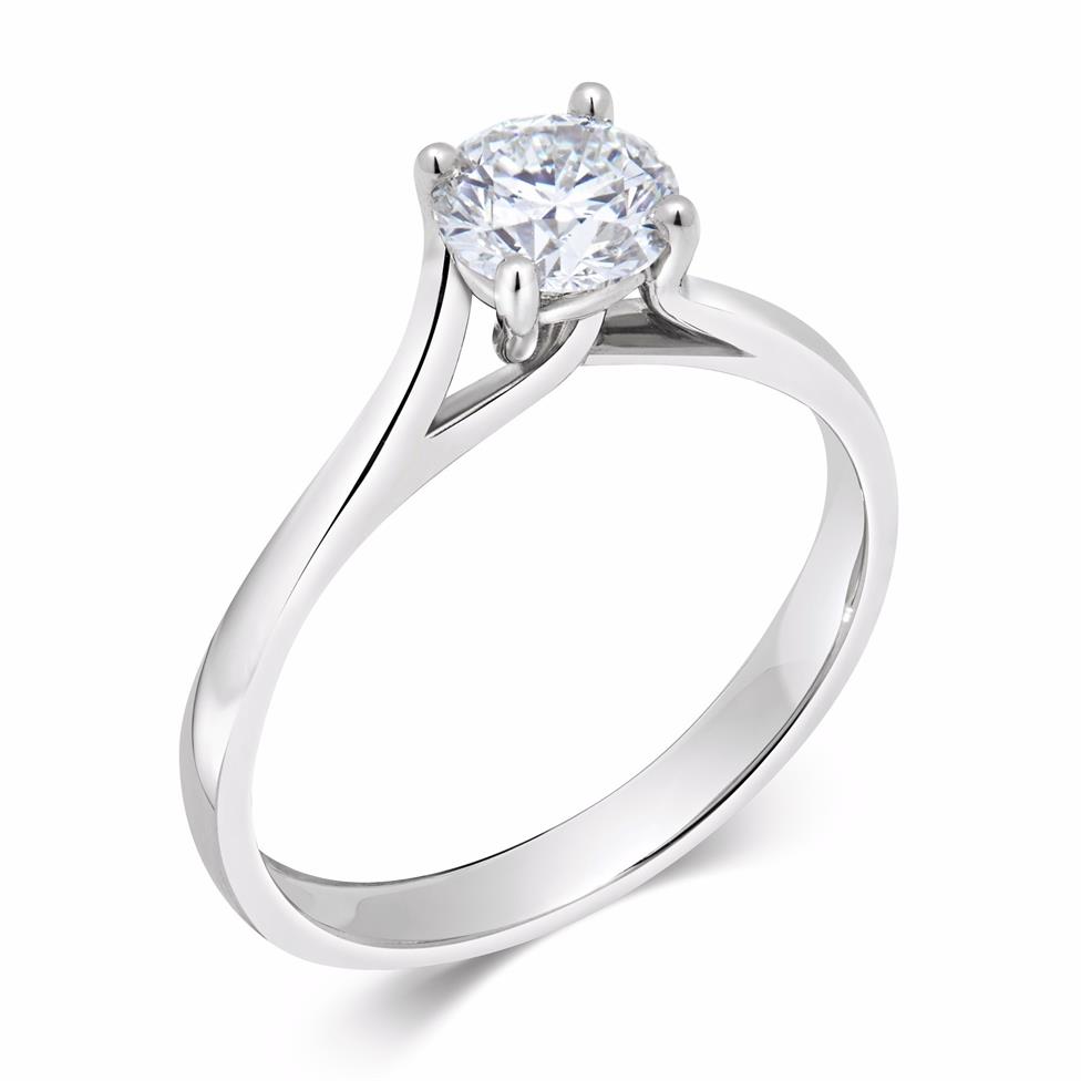 Platinum Twist Design Diamond Solitaire Engagement Ring 0.70ct Thumbnail Image 0