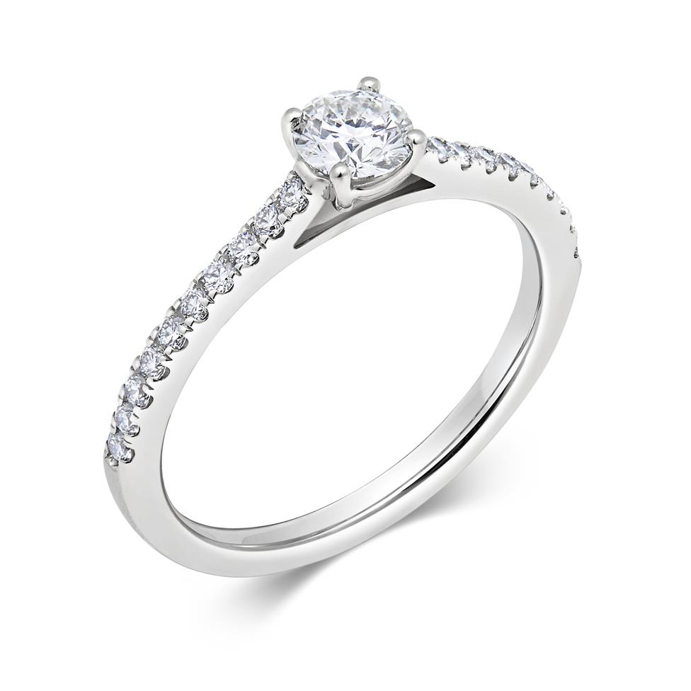 Platinum Diamond Solitaire Engagement Ring 0.53ct Thumbnail Image 0