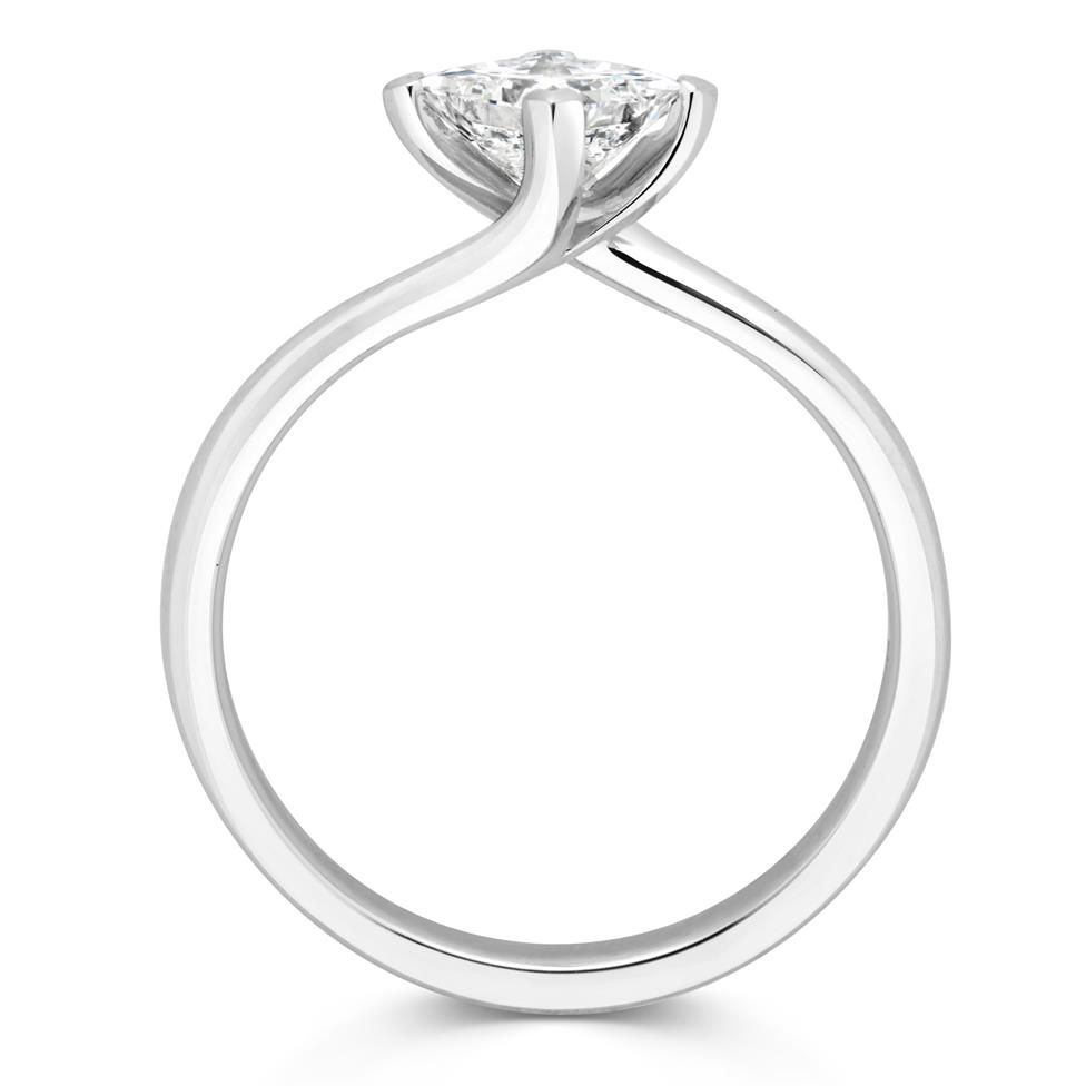 Platinum Twist Design Princess Cut Diamond Solitaire Engagement Ring 0.70ct Thumbnail Image 1
